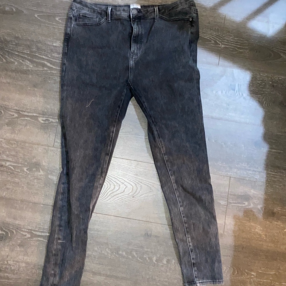 Black acid washed jeans
